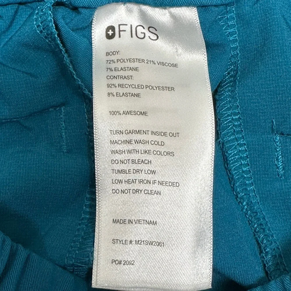FIGS pacific Blue Scrub Pants Men's XS Drawstring Elastic cargo po#‎ 2092
